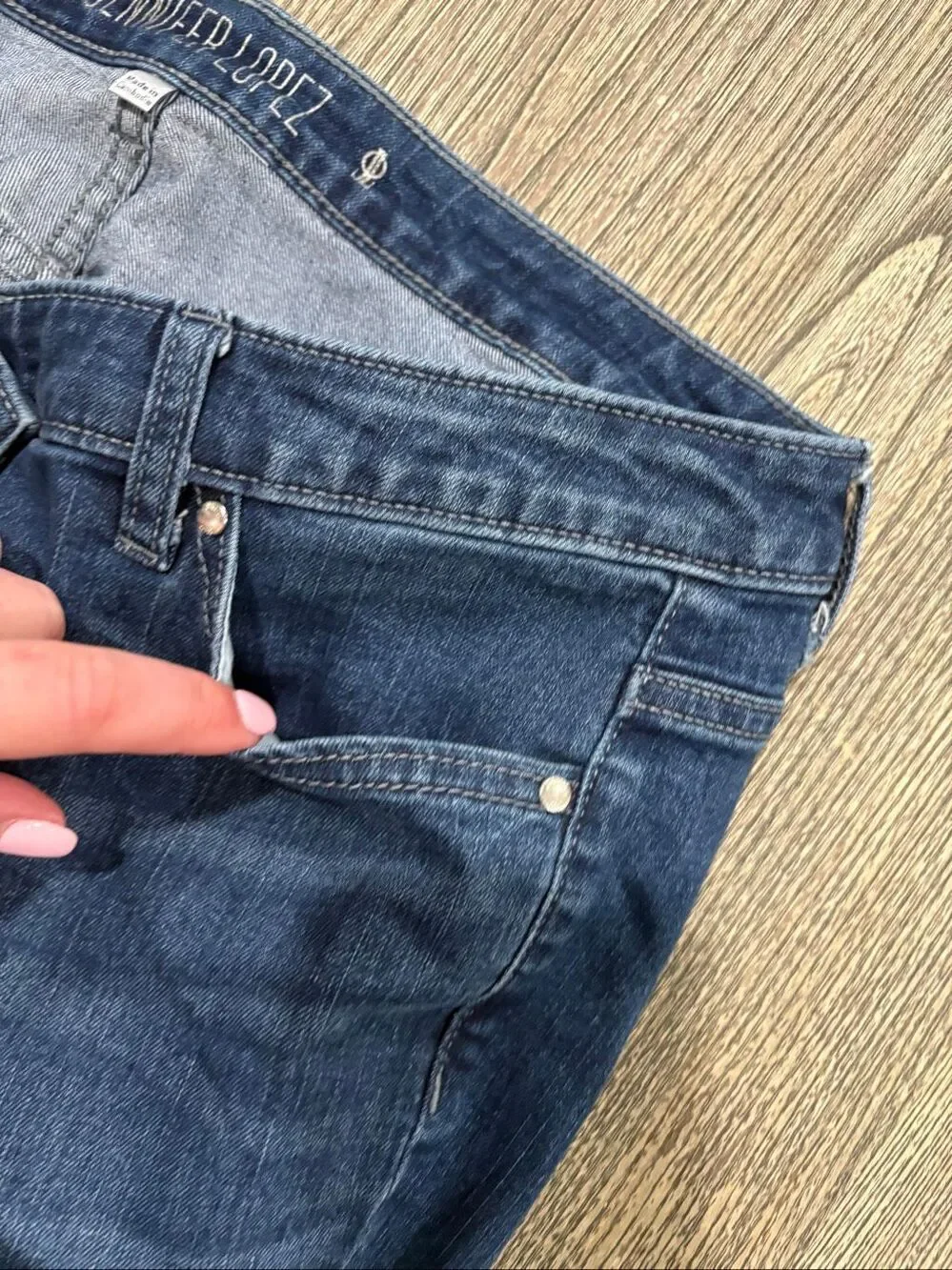 Jennifer Lopez Women's Whisker Faded Cotton Blend Bootcut Jeans Blue Size 16W